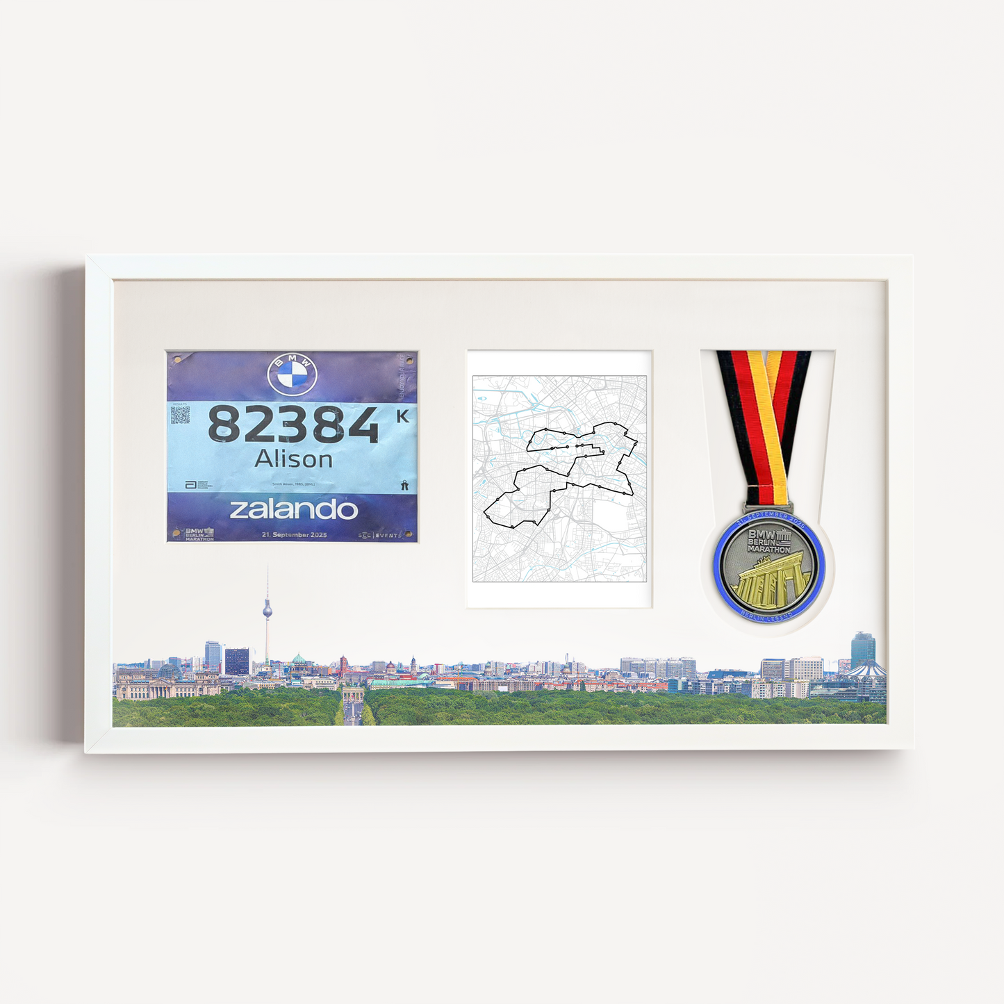 Berlin Medal, Race Map & Bib Display Frame - Official