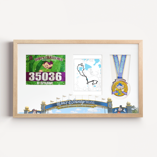 Disney Medal, Race Map & Bib Display Frame - Official