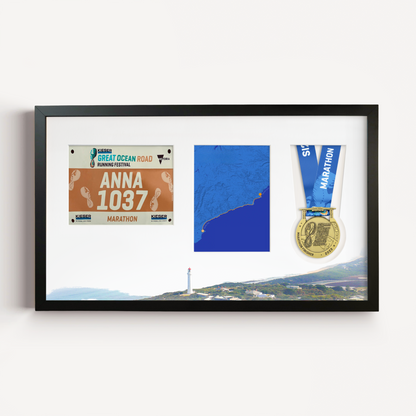 Great Ocean Road Medal, Race Map & Bib Display Frame - Official
