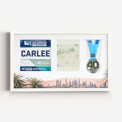 Los Angeles Medal, Race Map & Bib Display Frame - Official