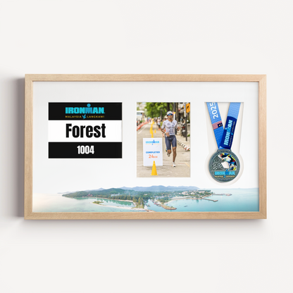 Langkawi Malaysia Medal, Photo and Bib Display Frame - Official