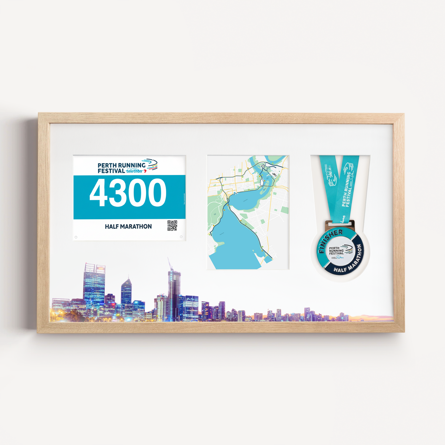 Perth Medal, Race Map & Bib Display Frame - Official