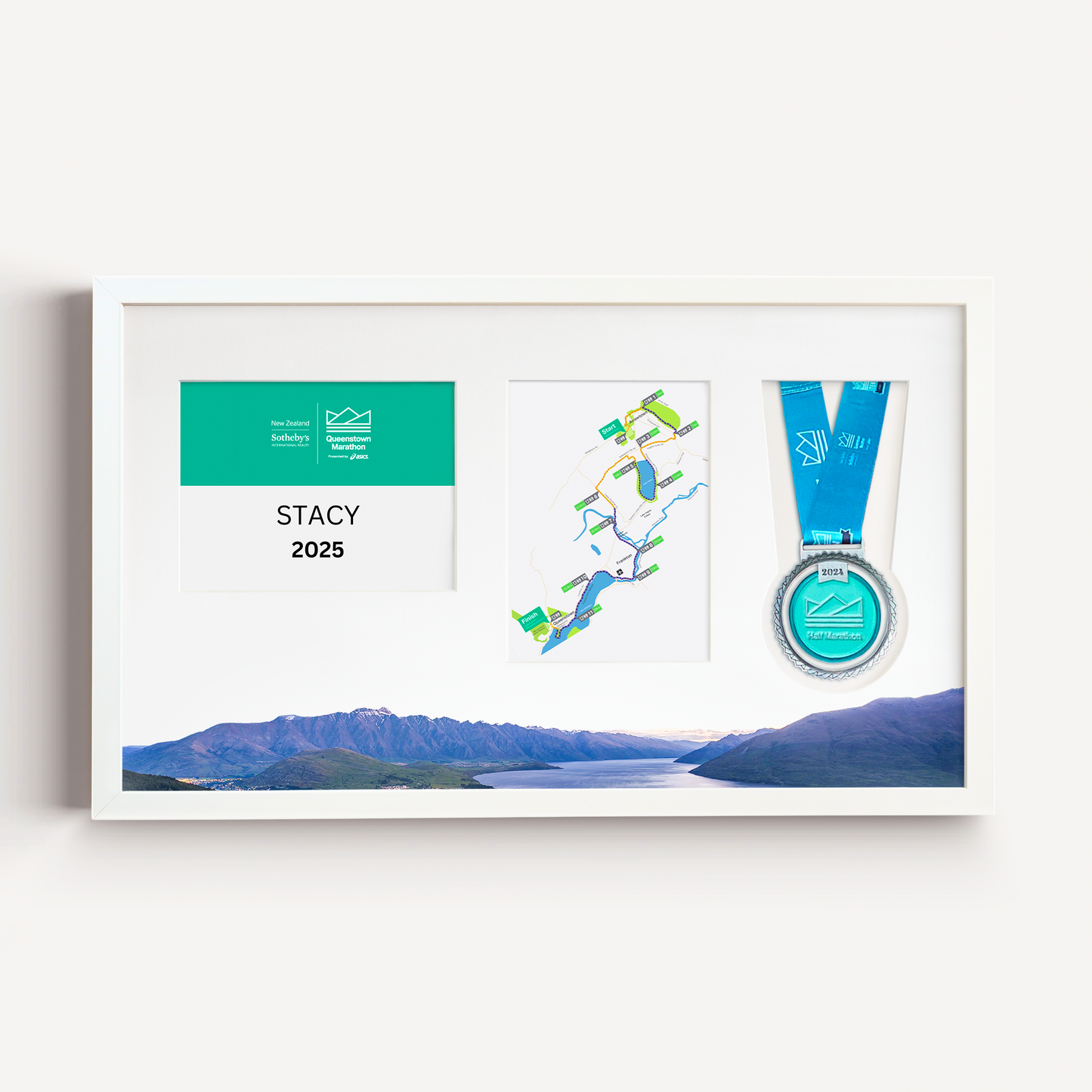 Queenstown Medal, Race Map & Bib Display Frame - Official