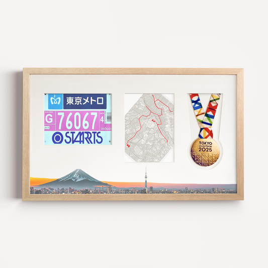Tokyo Medal, Race Map & Bib Display Frame - Official